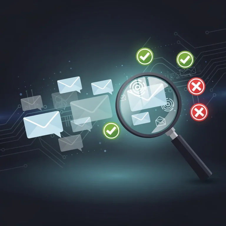 Email deliverability myths vs facts - magnifying glass revealing truth about common email sending misconceptions